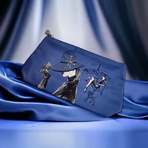 Lancome Lady In Paris Holiday Purple Retro Hepburn-esq Cosmetic Bag Funny Face